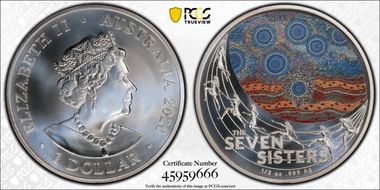 2020 $1 The Seven Sisters  Colorized MS70