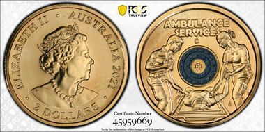 2021-C $2 Ambulance Service Colorized MS68