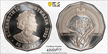 2022 50C Elizabeth II Platinum Jubilee MS68