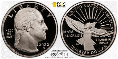 2022-S 25C Maya Angelou Chicago ANA PR69DCAM