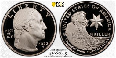 2022-S 25C Wilma Mankiller Chicago ANA PR69DCAM