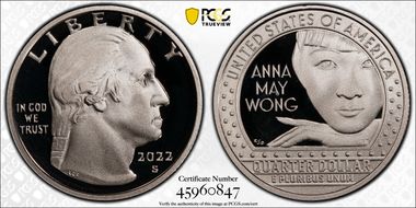 2022-S 25C Anna May Wong Chicago ANA PR69DCAM