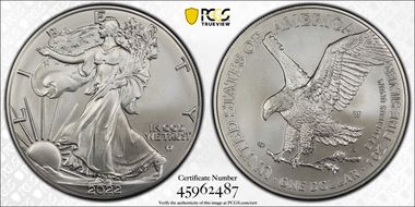 2022-W $1 Burnished Silver Eagle SP70