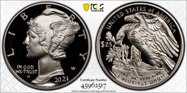 2021-W $25 Palladium PR69DCAM