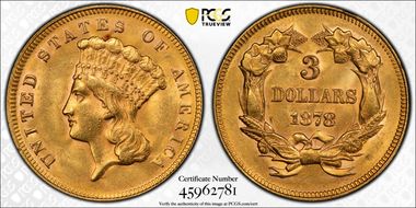 1878 $3 MS62