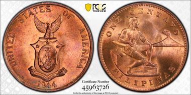 1944-S 1C MS65RD