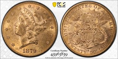 1879-S $20 MS60