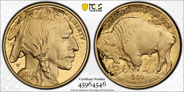 2015-W $50 American Buffalo  .9999 Fine Gold PR70DCAM