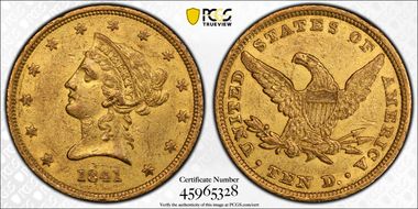 1841 $10 AU53