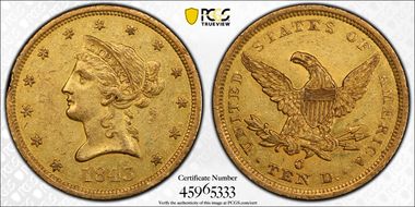 1843-O $10 AU55