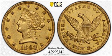 1848-O $10 AU55