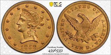1852 $10 MS62