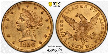 1856-S $10 AU58