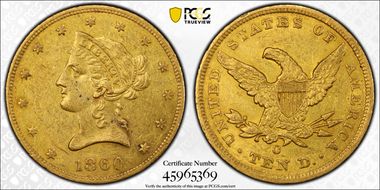 1860-O $10 AU55
