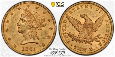 1861 $10 MS61
