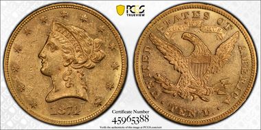 1874 $10 MS61