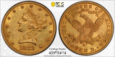 1881-O $10 MS60