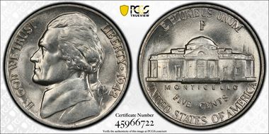 1942-P/P 5C Silver, RPM, FS-501 MS66