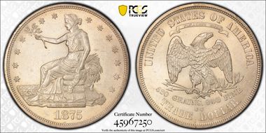 1875-CC T$1 AU58