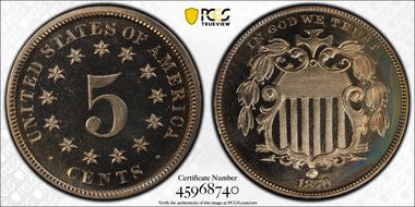 1870 5C PR67CAM