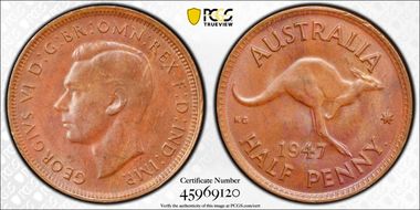 1947(p) 1/2D MS63BN