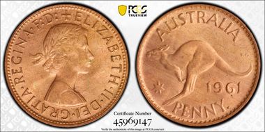 1961 Y. (p) 1D MS64RB