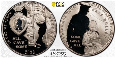 2022-S 50C National Purple Heart Hall of Honor First Strike PR69DCAM