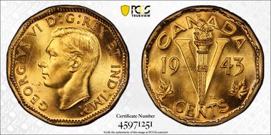 1943 5C Tombac MS66