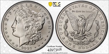 2021-CC Privy $1 Morgan Dollar 100th Anniversary First Strike MS70