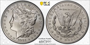 2021-CC Privy $1 Morgan Dollar 100th Anniversary First Strike MS70