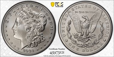 2021-CC Privy $1 Morgan Dollar 100th Anniversary First Strike MS70