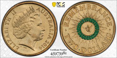 2014 $2 Remembrance - Colorized MS63