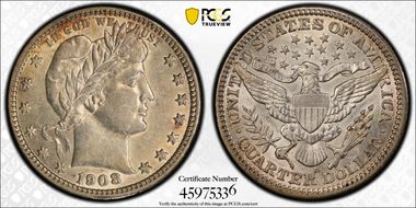 1908-D 25C AU55