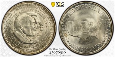 1954 50C Washington-Carver MS66