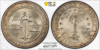 1936-S 50C Columbia MS66