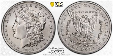 2021-O Privy $1 Morgan Dollar 100th Anniversary MS70