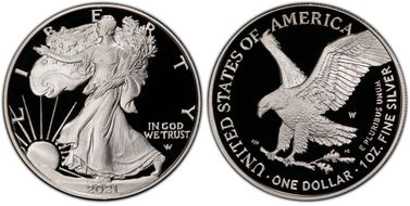 2021-W  $1 Silver Eagle - Type 2 PR70DCAM