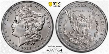 2021-CC Privy $1 Morgan Dollar 100th Anniversary MS69