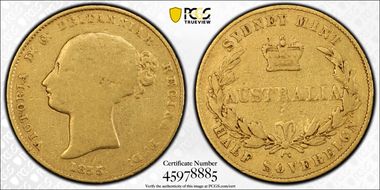 1855-SY 1/2 Sov VG10