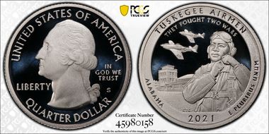 2021-S 25C Tuskegee Airmen NP- Silver PR70DCAM