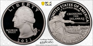 2021-S 25C Crossing the Delaware-Silver PR70DCAM