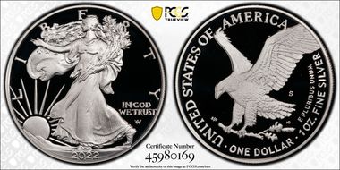 2022-S $1 Silver Eagle First Strike Stephanie Sabin PR70DCAM