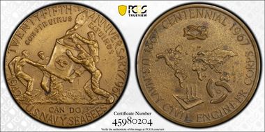1967-P Medal SEEBEES Anniv Large MS62RB