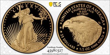 2022-W $25 Gold Eagle PR70DCAM