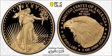 2022-W $50 Gold Eagle PR70DCAM