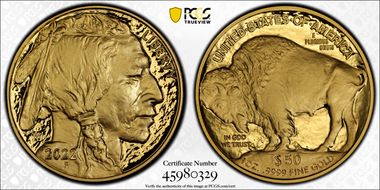 2022-W $50 American Buffalo  .9999 Fine Gold PR70DCAM
