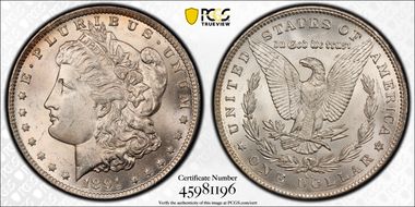 1891-CC $1 VAM 3, Spitting Eagle MS64