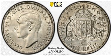 1943-S Florin KM-40  Ag MS63