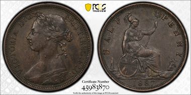 1887 1/2D S-3956 AU53BN