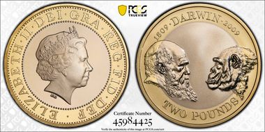 2009 £2 S-K25 Charles Darwin PR69DCAM